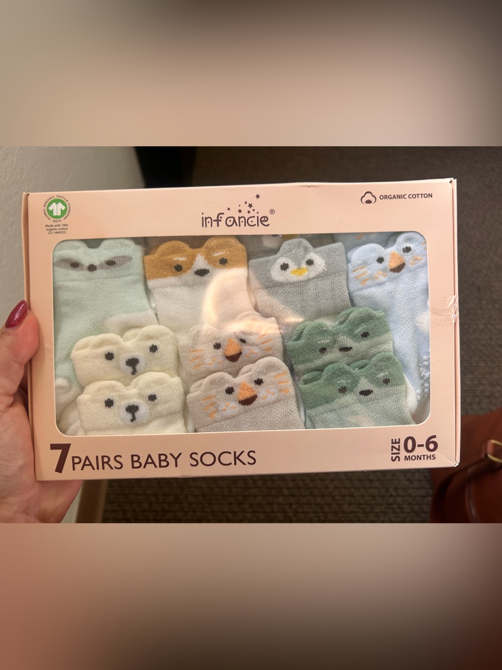 infantice Baby Animal  Socks 0/6 months - Pastel Multi (7 Pairs)